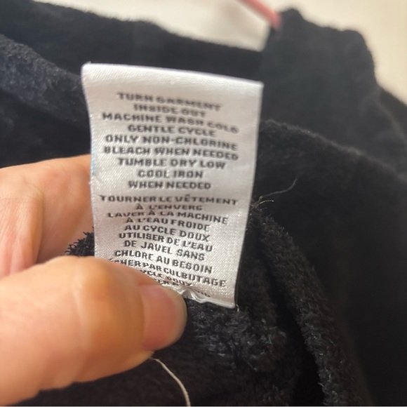 Jason Wu Plush Full Zip Hoodie Black Furry Fuzzy Sweater Crop Top Size M - Picture 6 of 7